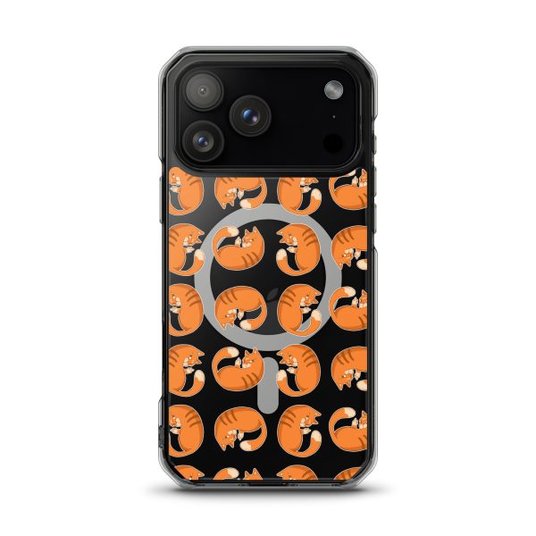 Orange Cat iPhone MagSafe Clear Case