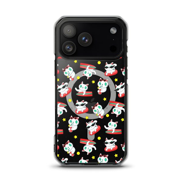 magsafe-clear-case-for-iphone-iphone-17-pro-max-front-6a1d78bd5e691.jpg Cat Surfing iPhone MagSafe Clear Case