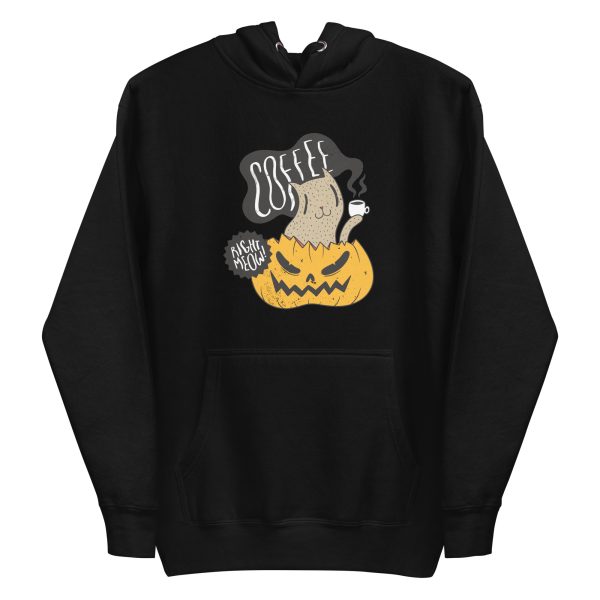 unisex-premium-pullover-hoodie-black-front-6a1d3cc1d99e1.jpg Coffee Right Meow Hoodie