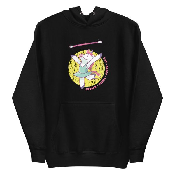 unisex-premium-pullover-hoodie-black-front-6a1fefb419f48.jpg Eat Sleep Twirl Hoodie
