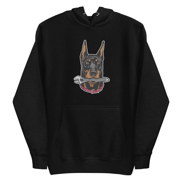 Doberman With Wrench Hoodie