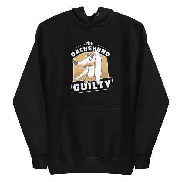 unisex-premium-pullover-hoodie-black-front-6a9d85a366492.jpg Guilty Dachshund Hoodie
