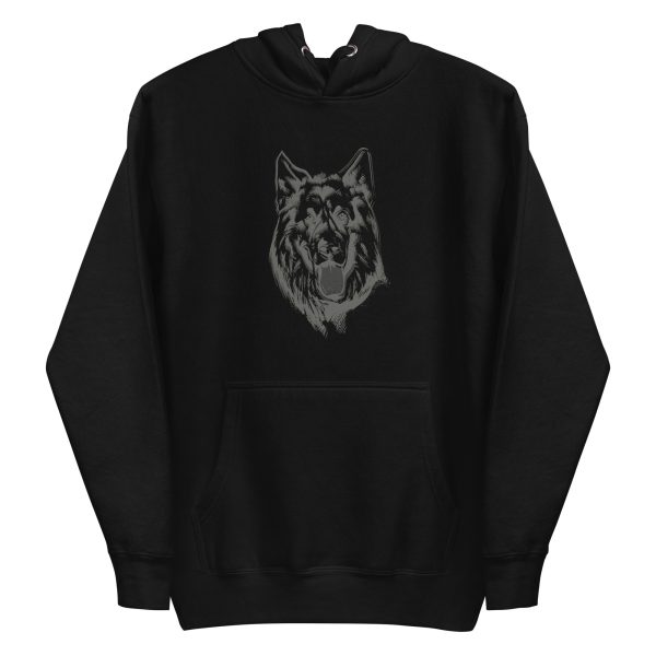unisex-premium-pullover-hoodie-black-front-6a9fe453311a2.jpg German Shepherd Linear Hoodie