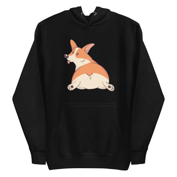 unisex-premium-pullover-hoodie-black-front-6aa1835fc9a50.jpg Cute Corgi Hoodie