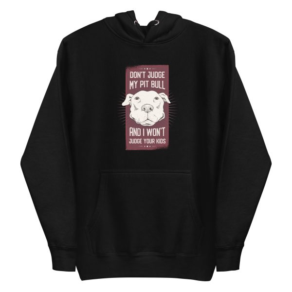 unisex-premium-pullover-hoodie-black-front-6aa1ce0e8f21a.jpg Don't Judge My Pitbull and I Won't Judge Your Kids Hoodie