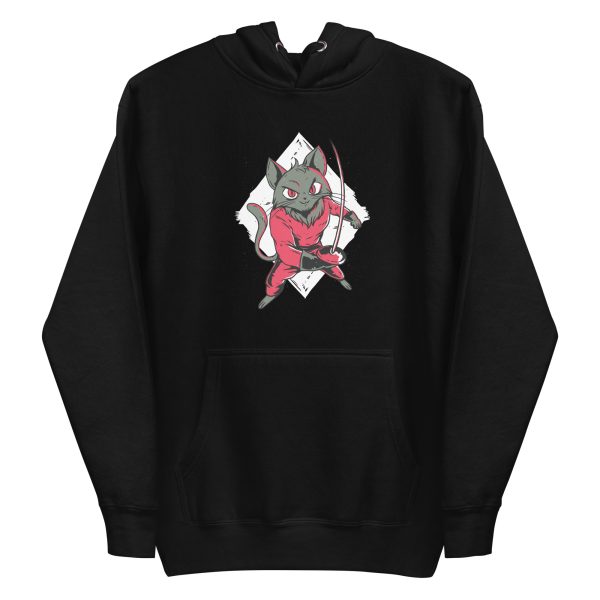 unisex-premium-pullover-hoodie-black-front-6aa4637155089.jpg Fencing Cat Hoodie