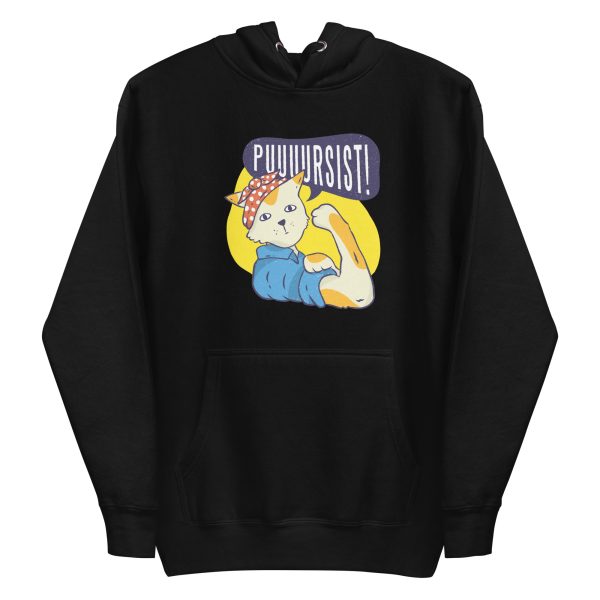unisex-premium-pullover-hoodie-black-front-6aa4639678fbf.jpg Pin Up Cat Hoodie