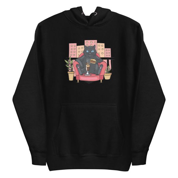 unisex-premium-pullover-hoodie-black-front-6aa7206831eb5.jpg Cat On Balcony Hoodie