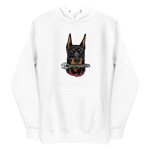 Doberman With Wrench Hoodie