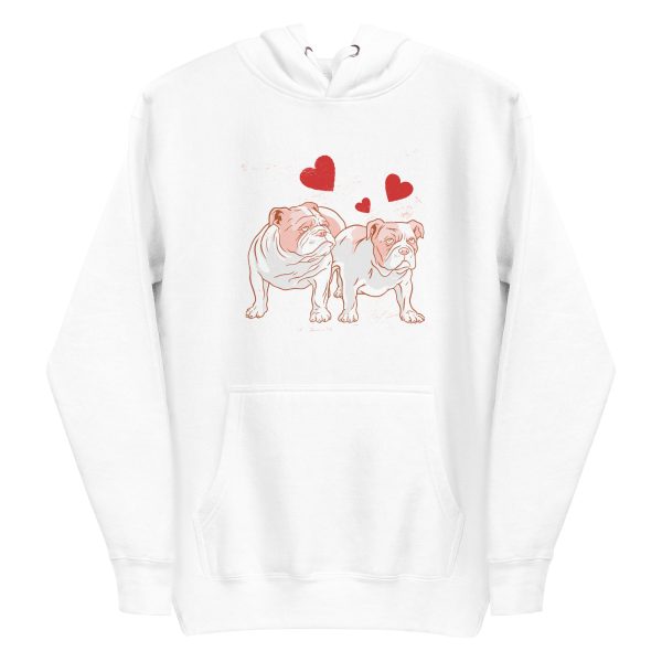unisex-premium-pullover-hoodie-white-front-6a9fde5175d17.jpg English Bulldog Couple Love Hoodie