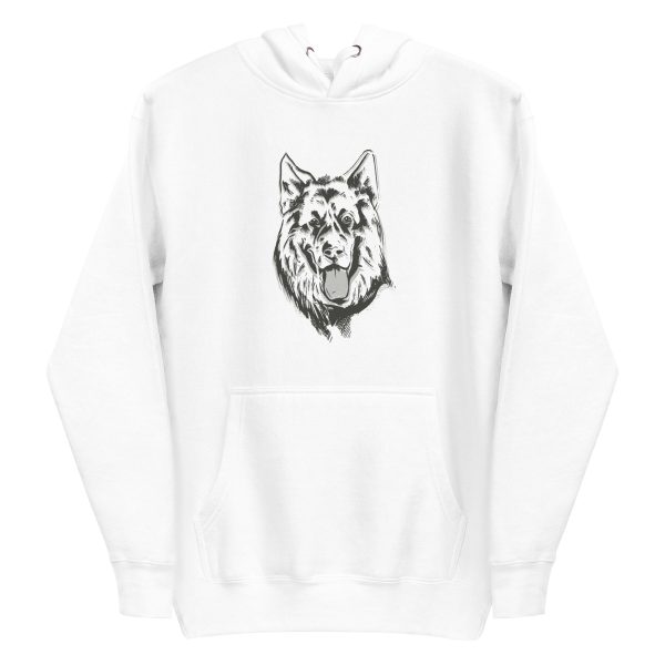 unisex-premium-pullover-hoodie-white-front-6a9fe4532fdc6.jpg German Shepherd Linear Hoodie