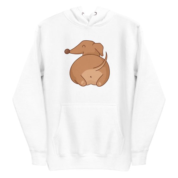 unisex-premium-pullover-hoodie-white-front-6aa186814f420.jpg Dachshund Butt Hoodie