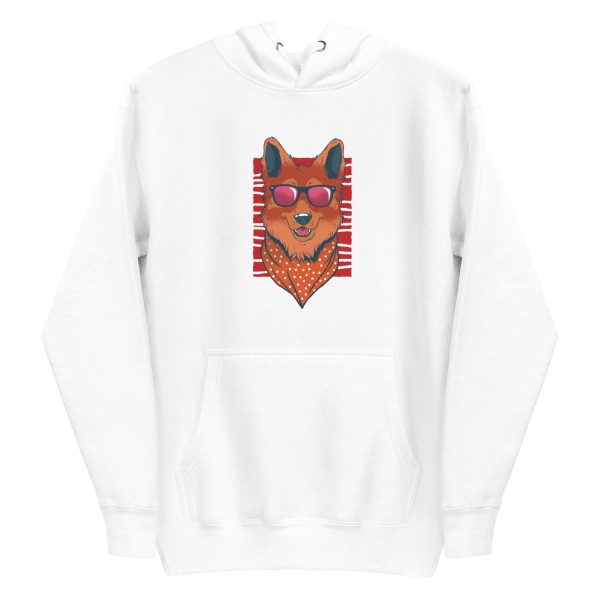 unisex-premium-pullover-hoodie-white-front-6aa18748ca7e0.jpg German Shepherd Glasses Hoodie