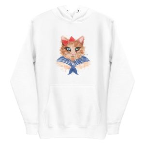 unisex-premium-pullover-hoodie-white-front-6aa3c70c4e8e4.jpg Watercolor Cat Hoodie