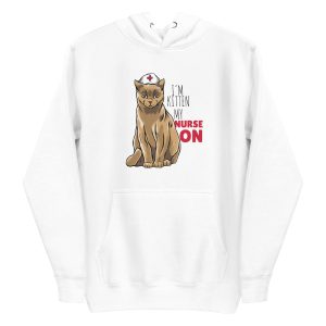 unisex-premium-pullover-hoodie-white-front-6aa4659633f27.jpg Nurse Cat Hoodie
