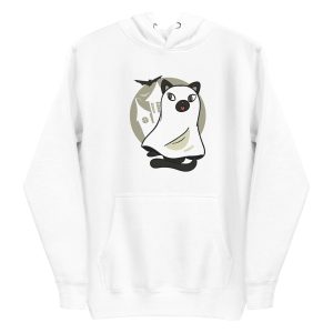 unisex-premium-pullover-hoodie-white-front-6aa4684144bb5.jpg Cute Cat Ghost Hoodie