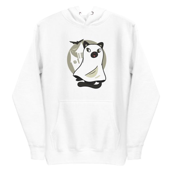 unisex-premium-pullover-hoodie-white-front-6aa4684144bb5.jpg Cute Cat Ghost Hoodie