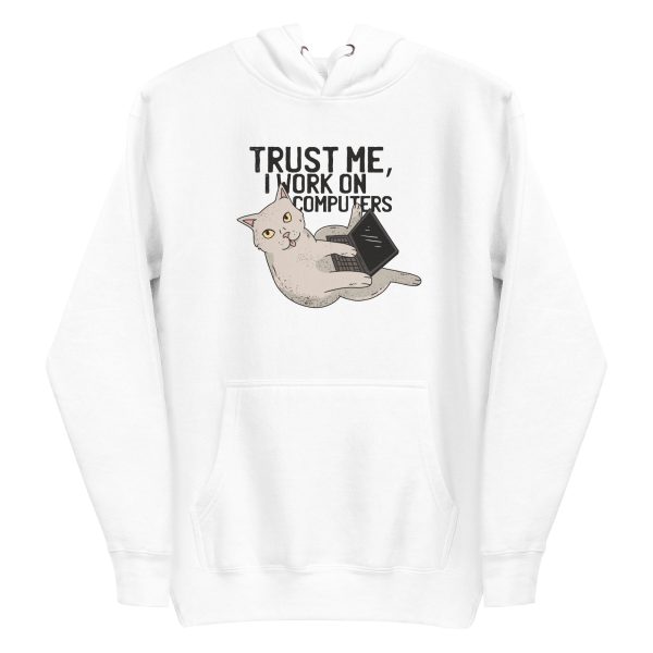 unisex-premium-pullover-hoodie-white-front-6aa72014d1c68.jpg Computer Cat Hoodie