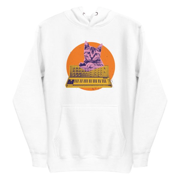 unisex-premium-pullover-hoodie-white-front-6aa7208c7df80.jpg Cat Synthesizer Hoodie