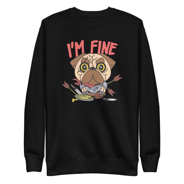 unisex-premium-sweatshirt-black-front-6a9d70c4935d0.jpg Warrior Pug Sweatshirt