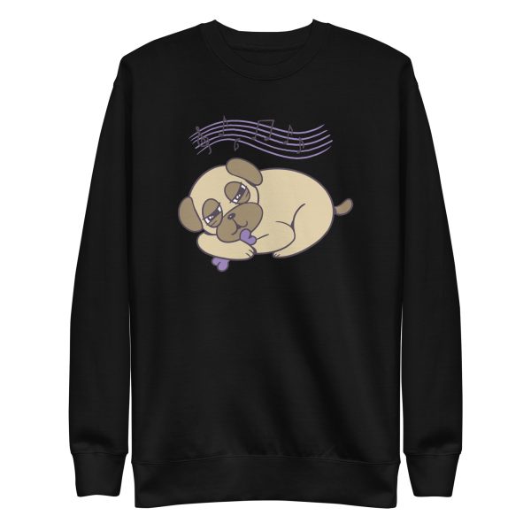 unisex-premium-sweatshirt-black-front-6a9d778e90c17.jpg Sleepy Pug Sweatshirt