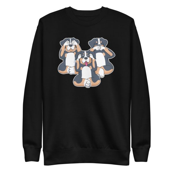 unisex-premium-sweatshirt-black-front-6a9f896f05f04.jpg Three Dogs Sweatshirt