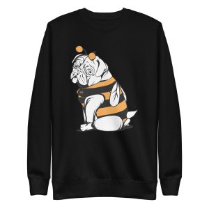unisex-premium-sweatshirt-black-front-6a9f97bb933d1.jpg Bee Pug Dog Sweatshirt