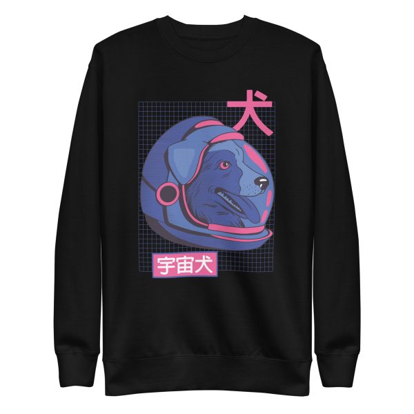 unisex-premium-sweatshirt-black-front-6a9fd0091b3ec.jpg Space Dog Sweatshirt