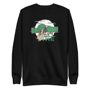 unisex-premium-sweatshirt-black-front-6a9fe17d29573.jpg Bazooka Pug Sweatshirt