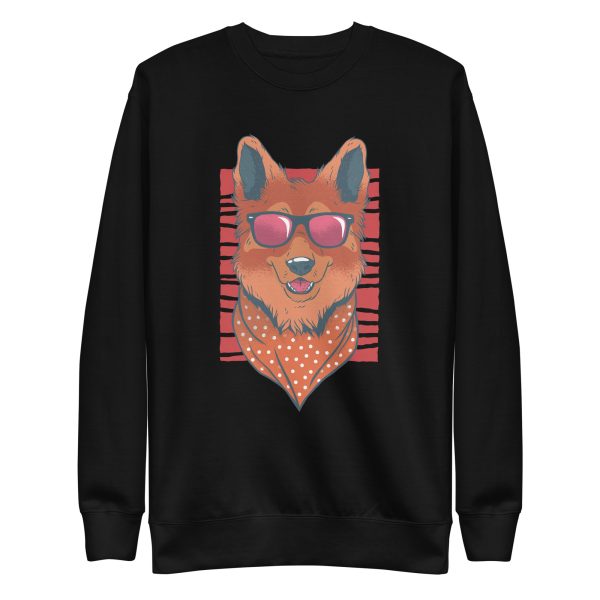unisex-premium-sweatshirt-black-front-6aa1874918f1d.jpg German Shepherd Glasses Sweatshirt
