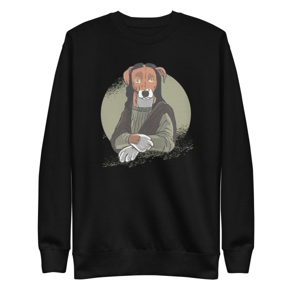 unisex-premium-sweatshirt-black-front-6aa18aa068d34.jpg Dog Monalisa Sweatshirt