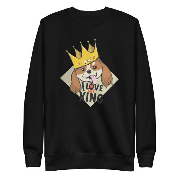 unisex-premium-sweatshirt-black-front-6aa1ca2c6b652.jpg King Dog Sweatshirt