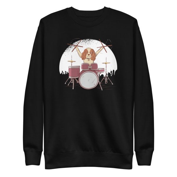 unisex-premium-sweatshirt-black-front-6aa1cc04e76a0.jpg Drummer Dog Sweatshirt