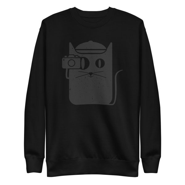unisex-premium-sweatshirt-black-front-6aa3c2f3c58d2.jpg Cat and Camera Sweatshirt