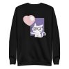 unisex-premium-sweatshirt-black-front-6aa3c64e758b0.jpg Cat With Balloon Sweatshirt