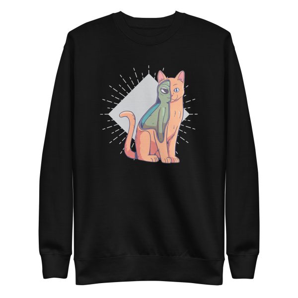 unisex-premium-sweatshirt-black-front-6aa45f590f382.jpg Alien Cat Costume Sweatshirt