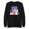 unisex-premium-sweatshirt-black-front-6aa4607951021.jpg Reading Cat Sweatshirt