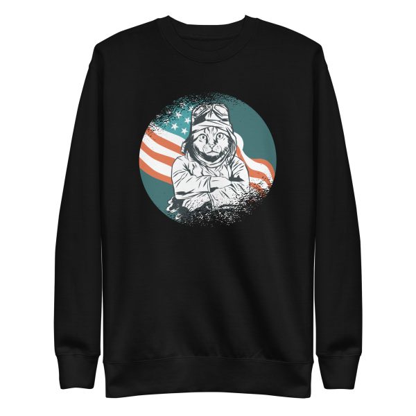 unisex-premium-sweatshirt-black-front-6aa4621fa8707.jpg Pilot Cat Sweatshirt