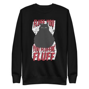 unisex-premium-sweatshirt-black-front-6aa4631c95976.jpg Fluffy Cat Sweatshirt