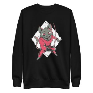 unisex-premium-sweatshirt-black-front-6aa4637289dcd.jpg Fencing Cat Sweatshirt
