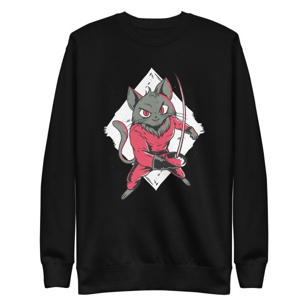 unisex-premium-sweatshirt-black-front-6aa4637289dcd.jpg Fencing Cat Sweatshirt
