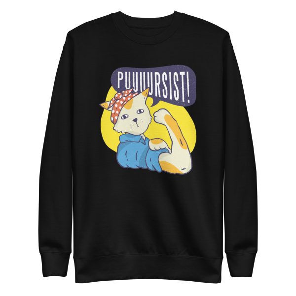 unisex-premium-sweatshirt-black-front-6aa4639681325.jpg Pin Up Cat Sweatshirt