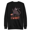 unisex-premium-sweatshirt-black-front-6aa71f980e75c.jpg Rebel Cat Quote Sweatshirt