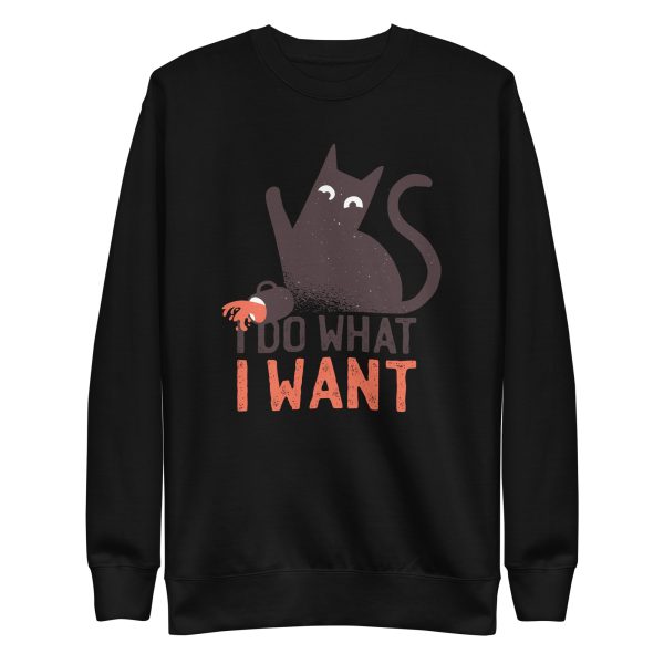 unisex-premium-sweatshirt-black-front-6aa71f980e75c.jpg Rebel Cat Quote Sweatshirt