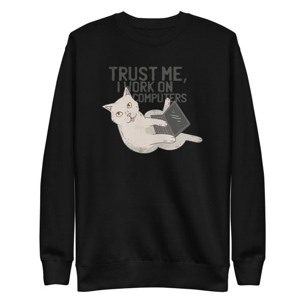unisex-premium-sweatshirt-black-front-6aa72014ce7a3.jpg Computer Cat Sweatshirt