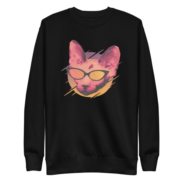 unisex-premium-sweatshirt-black-front-6aa7204237ce0.jpg Party Cat With Sunglasses Sweatshirt