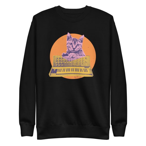 unisex-premium-sweatshirt-black-front-6aa7208c8b4df.jpg Cat Synthesizer Sweatshirt
