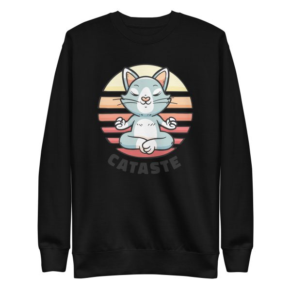 unisex-premium-sweatshirt-black-front-6aa720bf45982.jpg Cat Namaste Sweatshirt