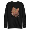 unisex-premium-sweatshirt-black-front-6aa720ec06ddd.jpg Watercolor Brown Cat Sweatshirt