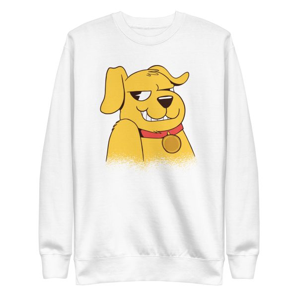 unisex-premium-sweatshirt-white-front-6a9c765d357f9.jpg Yellow Dog Sweatshirt